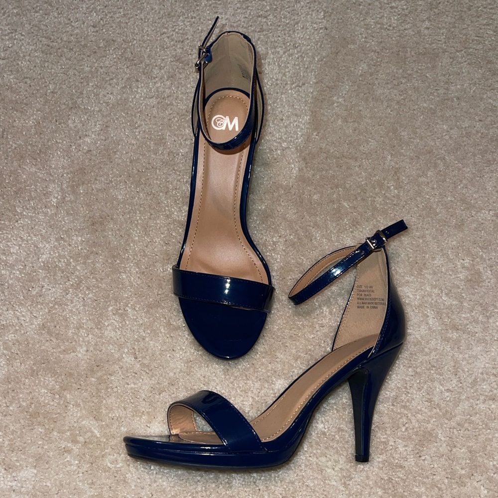 Elegant Navy High Heel Sandals